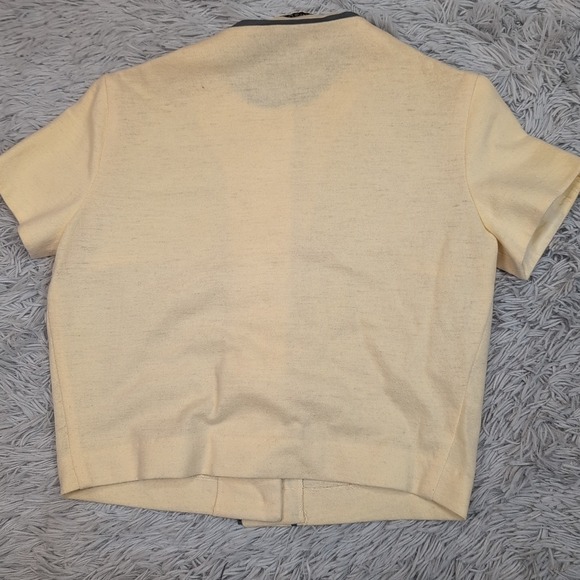 Vintage Junior House Shirt Womens S Yellow Wool 60s 70s Lightweight Comfort Soft - Picture 2 of 8